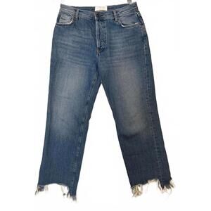 We The Free Free People Cropped Raw Hem Jeans Women’s Size 28 Distressed Denim